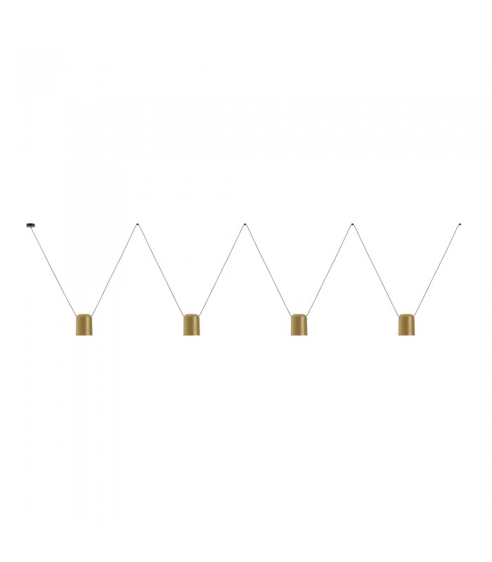 Decorative Hanging Ceiling Pendant Matt Black Painted Gold 4x E27 / 175cm x 800cm - 1