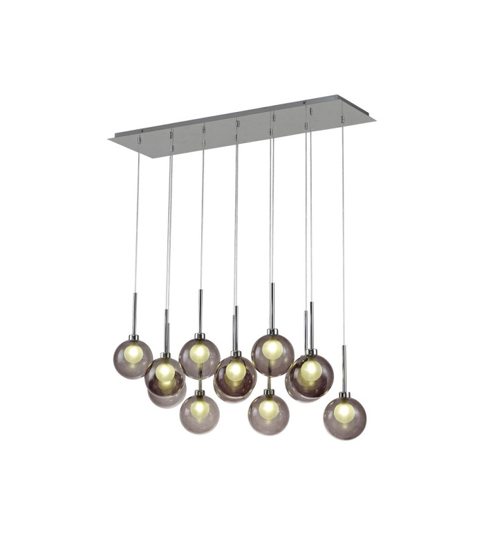 Baldwin Linear Pendant 2m 12 x G9 Polished Chrome/Smoked/Frosted Type G Shade-1