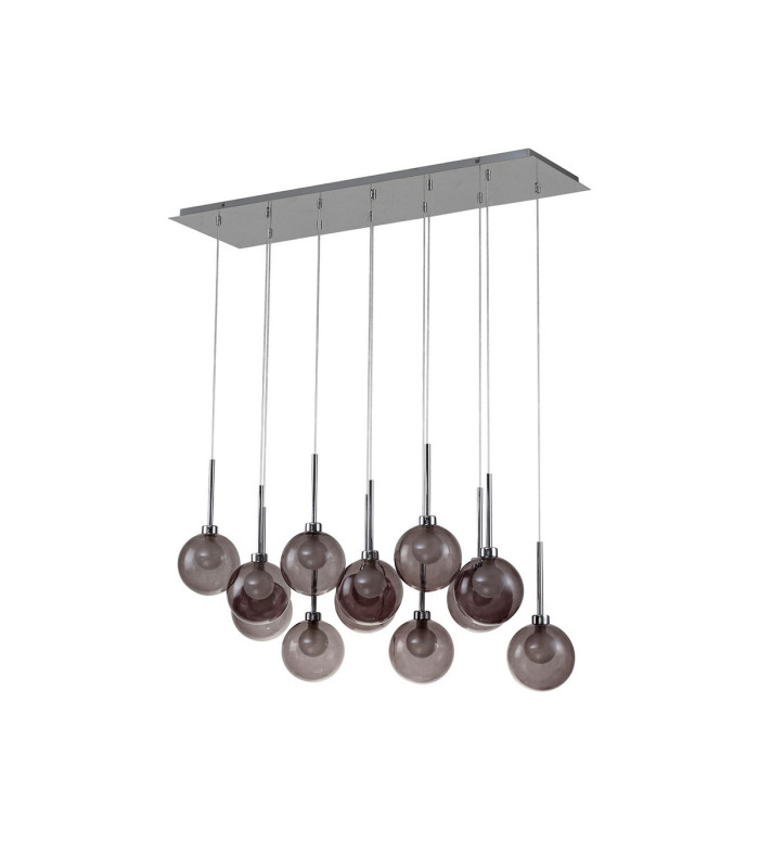 Baldwin Linear Pendant 2m 12 x G9 Polished Chrome/Smoked/Frosted Type G Shade-4