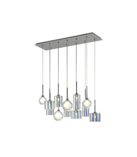 Baldwin Linear Pendant 2m 12 x G9 Polished Chrome/Iridescent/Frosted Type A