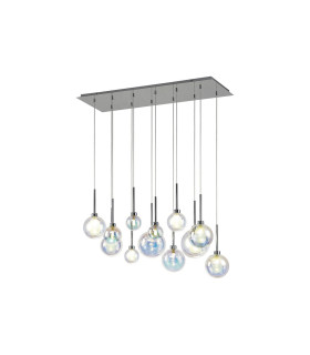 Baldwin Linear Pendant 2m 12 x G9 Polished Chrome/Iridescent/Frosted Type G Shade-1