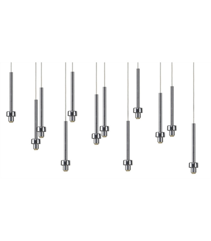 Baldwin Linear Pendant 2m 12 x G9 Polished Chrome/Frosted/Clear/Cognac Type H Shade-6