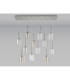 Baldwin Linear Pendant 2m 12 x G9 Polished Chrome/Frosted/Clear/Cognac Type H Shade-14