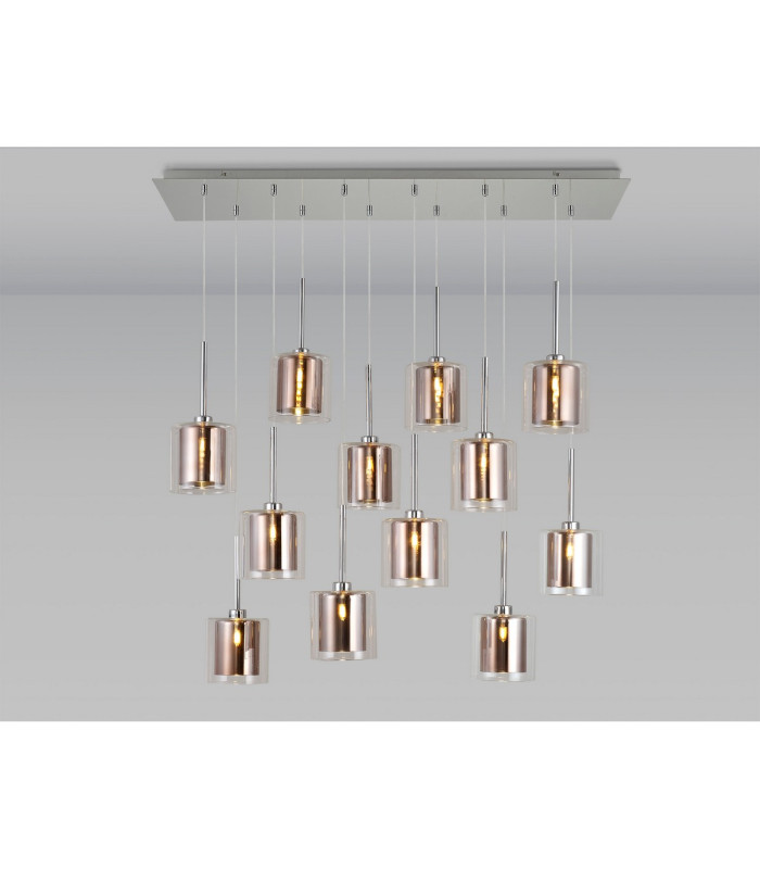 Baldwin Linear Pendant 2m 12 x G9 Polished Chrome/Copper/Clear Type H Shade-3
