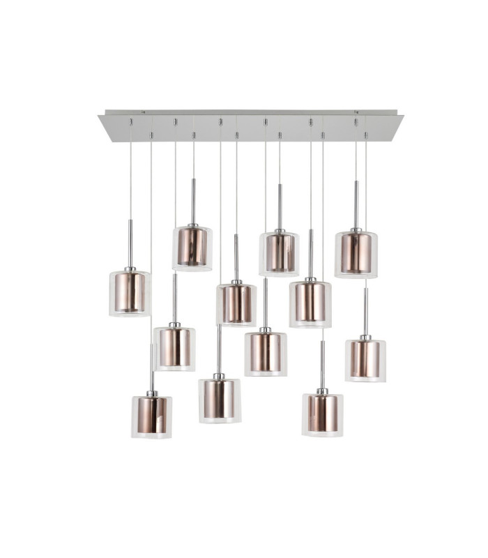 Baldwin Linear Pendant 2m 12 x G9 Polished Chrome/Copper/Clear Type H Shade-4