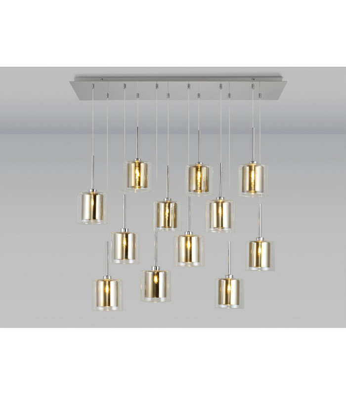 Baldwin Linear Pendant 2m 12 x G9 Polished Chrome/Gold/Clear Type H Shade-3