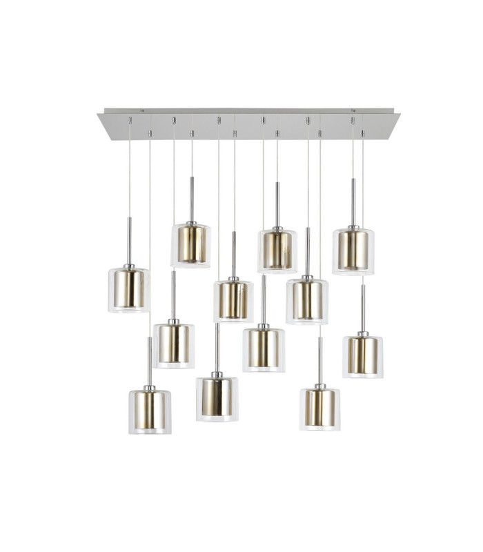 Baldwin Linear Pendant 2m 12 x G9 Polished Chrome/Gold/Clear Type H Shade-4