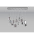 Baldwin Linear Pendant 2m 12 x G9 Polished Chrome/Chrome/Clear/Smoked Type H Shade-14