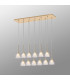 Baldwin Linear Pendant 2m Curved Cone Glass (U) 12 Light G9 French Gold/Iridescent/Opal/Matt Gold-3