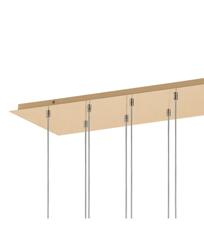 Baldwin Linear Pendant 2m Curved Cone Glass (U) 12 Light G9 French Gold/Iridescent/Opal/Matt Gold-5