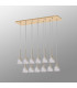 Baldwin Linear Pendant 2m Curved Cone Glass (U) 12 Light G9 French Gold/Iridescent/Opal/Matt Gold-14