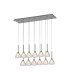 Baldwin Linear Pendant 2m Curved Cone Glass (U) 12 Light G9 Polished Chrome/Iridescent/Opal-1