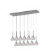 Baldwin Linear Pendant 2m Curved Cone Glass (U) 12 Light G9 Polished Chrome/Iridescent/Opal-4
