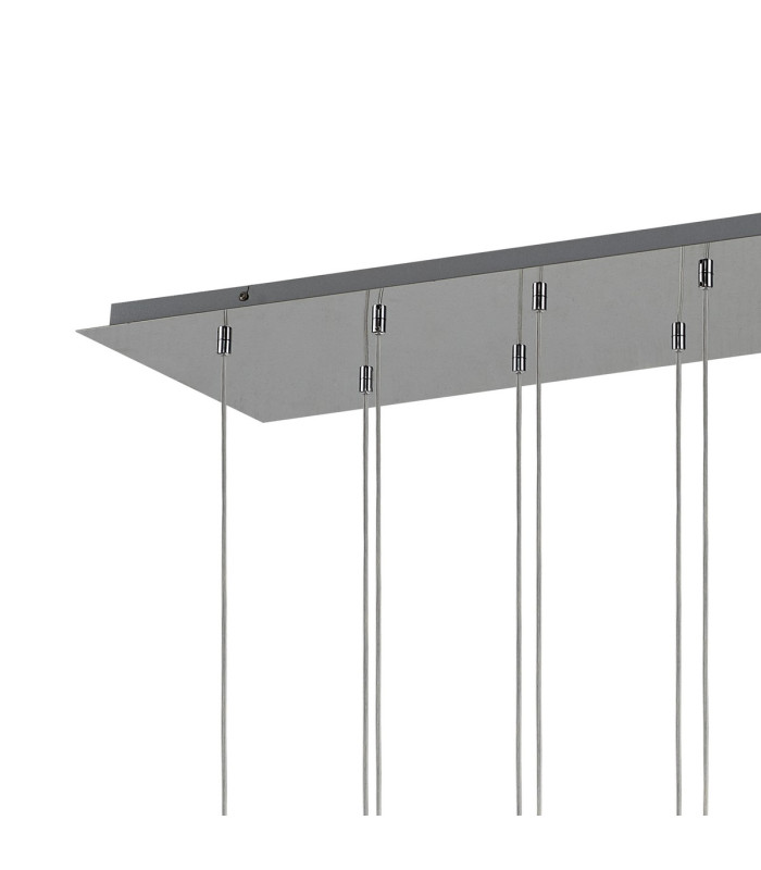 Baldwin Linear Pendant 2m Curved Cone Glass (U) 12 Light G9 Polished Chrome/Iridescent/Opal-5