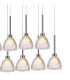 Baldwin Linear Pendant 2m Curved Cone Glass (U) 12 Light G9 Polished Chrome/Iridescent/Opal-6