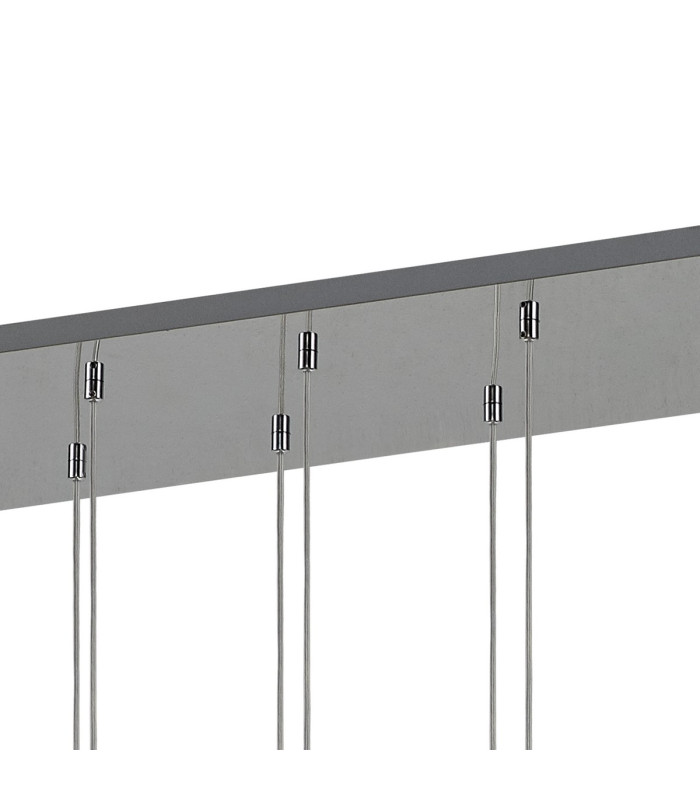 Baldwin Linear Pendant 2m Curved Cone Glass (U) 12 Light G9 Polished Chrome/Iridescent/Opal-7