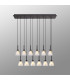 Baldwin Linear Pendant 2m Curved Cone Glass (U) 12 Light G9 Satin Black/Iridescent/Opal-3