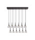 Baldwin Linear Pendant 2m Curved Cone Glass (U) 12 Light G9 Satin Black/Iridescent/Opal-4