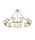 Baldwin Round Fixed Pendant Curved Cone Glass (U) 12 Light G9 French Gold/Iridescent/Opal-1