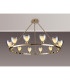 Baldwin Round Fixed Pendant Curved Cone Glass (U) 12 Light G9 French Gold/Iridescent/Opal-3