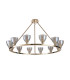 Baldwin Round Fixed Pendant Curved Cone Glass (U) 12 Light G9 French Gold/Iridescent/Opal-4