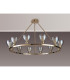 Baldwin Round Fixed Pendant Curved Cone Glass (U) 12 Light G9 French Gold/Iridescent/Opal-11