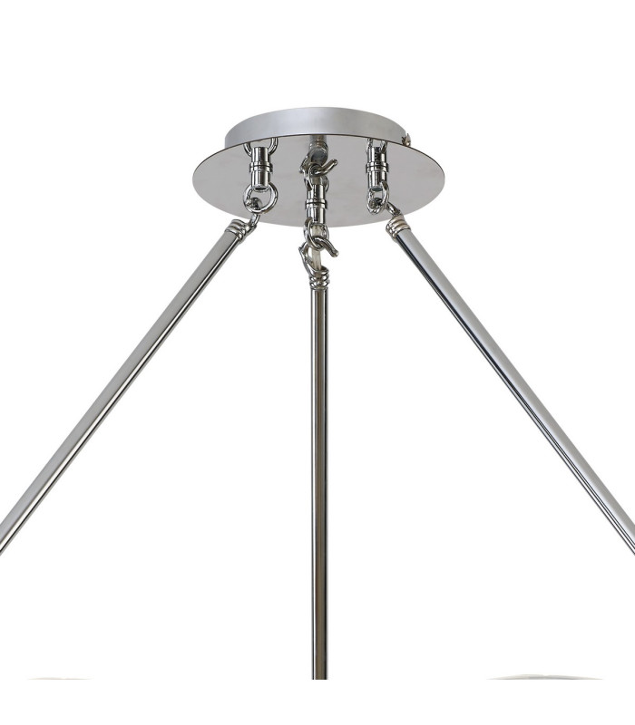 Baldwin Round Fixed Pendant Curved Cone Glass (U) 12 Light G9 Polished Chrome/Iridescent/Opal-5