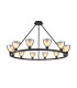 Baldwin Round Fixed Pendant Curved Cone Glass (U) 12 Light G9 Satin Black/Iridescent/Opal-1