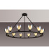 Baldwin Round Fixed Pendant Curved Cone Glass (U) 12 Light G9 Satin Black/Iridescent/Opal-3