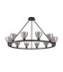 Baldwin Round Fixed Pendant Curved Cone Glass (U) 12 Light G9 Satin Black/Iridescent/Opal-4