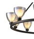 Baldwin Round Fixed Pendant Curved Cone Glass (U) 12 Light G9 Satin Black/Iridescent/Opal-6