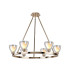 Baldwin Round Fixed Pendant Curved Cone Glass (U) 6 Light G9 French Gold/Iridescent/Opal-1