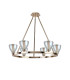 Baldwin Round Fixed Pendant Curved Cone Glass (U) 6 Light G9 French Gold/Iridescent/Opal-4