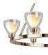 Baldwin Round Fixed Pendant Curved Cone Glass (U) 6 Light G9 French Gold/Iridescent/Opal-6
