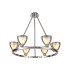 Baldwin Round Fixed Pendant Curved Cone Glass (U) 6 Light G9 Polished Chrome/Iridescent/Opal-1