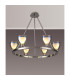 Baldwin Round Fixed Pendant Curved Cone Glass (U) 6 Light G9 Polished Chrome/Iridescent/Opal-3