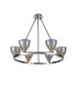 Baldwin Round Fixed Pendant Curved Cone Glass (U) 6 Light G9 Polished Chrome/Iridescent/Opal-4