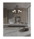 Baldwin Round Fixed Pendant Curved Cone Glass (U) 6 Light G9 Satin Black/Iridescent/Opal-4