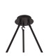 Baldwin Round Fixed Pendant Curved Cone Glass (U) 6 Light G9 Satin Black/Iridescent/Opal-6