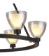 Baldwin Round Fixed Pendant Curved Cone Glass (U) 6 Light G9 Satin Black/Iridescent/Opal-7