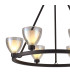 Baldwin Round Fixed Pendant Curved Cone Glass (U) 6 Light G9 Satin Black/Iridescent/Opal-8