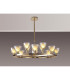 Baldwin 92cm Round Telescopic Pendant Curved Cone Glass (U) 8 + 4 Light G9 French Gold/Iridescent/Opal-3