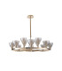 Baldwin 92cm Round Telescopic Pendant Curved Cone Glass (U) 8 + 4 Light G9 French Gold/Iridescent/Opal-4