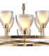 Baldwin 92cm Round Telescopic Pendant Curved Cone Glass (U) 8 + 4 Light G9 French Gold/Iridescent/Opal-6