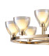 Baldwin 92cm Round Telescopic Pendant Curved Cone Glass (U) 8 + 4 Light G9 French Gold/Iridescent/Opal-8