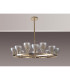 Baldwin 92cm Round Telescopic Pendant Curved Cone Glass (U) 8 + 4 Light G9 French Gold/Iridescent/Opal-12
