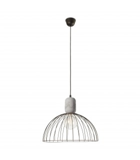 Cage Ceiling Pendant Large Cement Black 1x E27 - 1