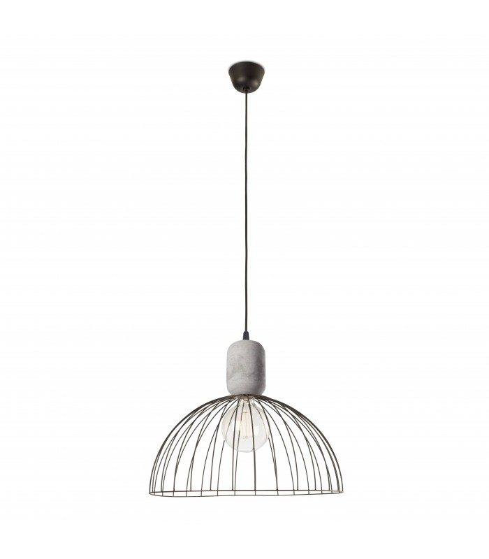 Cage Ceiling Pendant Large Cement Black 1x E27 - 1