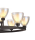 Baldwin 92cm Round Telescopic Pendant Curved Cone Glass (U) 8 + 4 Light G9 Satin Black/Iridescent/Opal-7