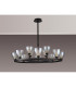 Baldwin 92cm Round Telescopic Pendant Curved Cone Glass (U) 8 + 4 Light G9 Satin Black/Iridescent/Opal-11
